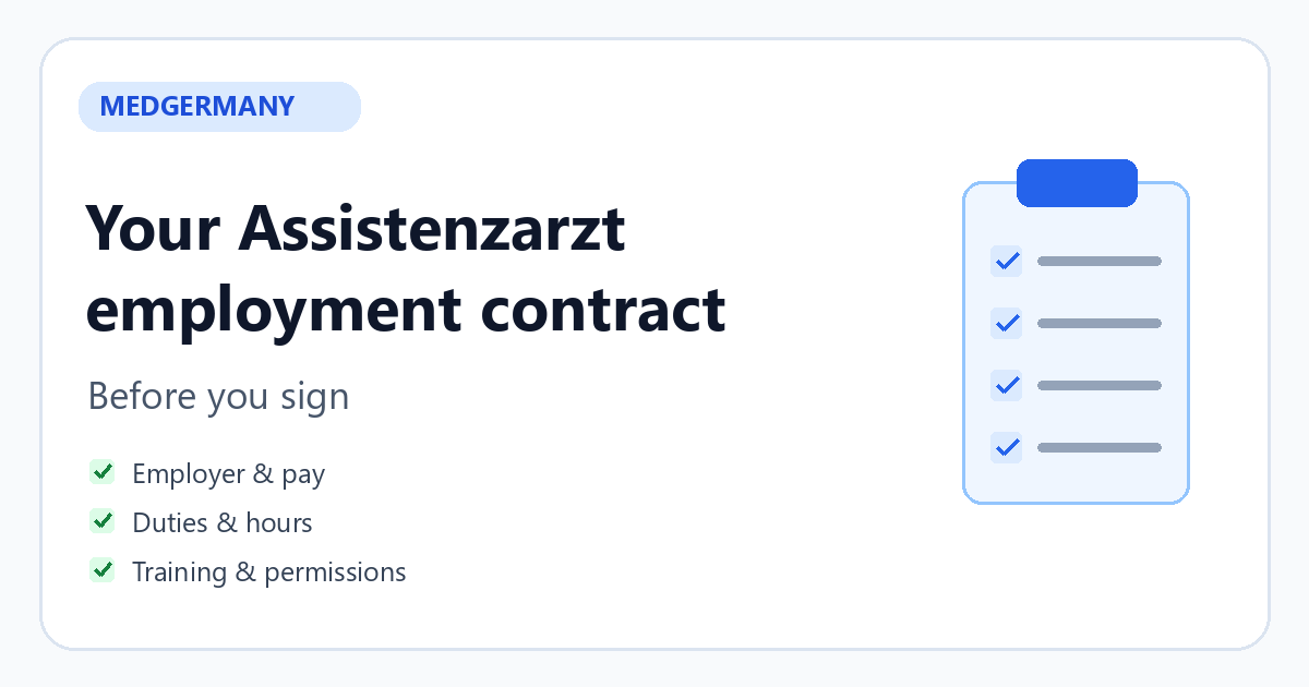 Assistenzarzt Employment Contract Checklist for International Doctors